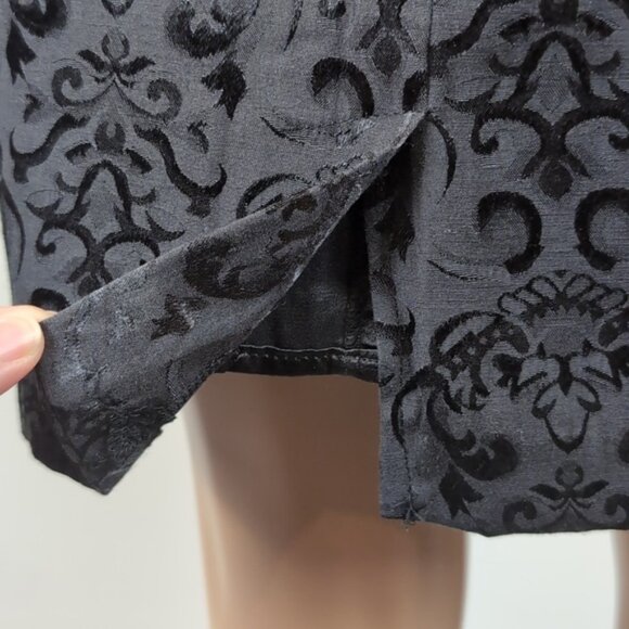 3/$20 Suzy Shier Sleeveless Jacquard Cocktail Dress Cut Out Brocade Sheath - Picture 9 of 12